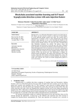 Blockchain associated machine learning and IoT based hypoglycemia
  detection system with auto-injection feature