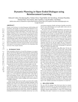 Dynamic Planning in Open-Ended Dialogue using Reinforcement Learning