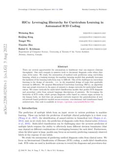 HiCu: Leveraging Hierarchy for Curriculum Learning in Automated ICD
  Coding
