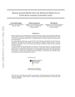 Image-based Detection of Surface Defects in Concrete during Construction