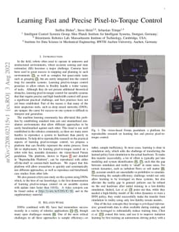 Learning Fast and Precise Pixel-to-Torque Control