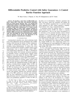 Differentiable Predictive Control with Safety Guarantees: A Control
  Barrier Function Approach