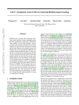 AACC: Asymmetric Actor-Critic in Contextual Reinforcement Learning
