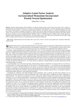 Adaptive Latent Factor Analysis via Generalized Momentum-Incorporated
  Particle Swarm Optimization