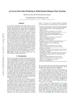 Act-Aware Slot-Value Predicting in Multi-Domain Dialogue State Tracking