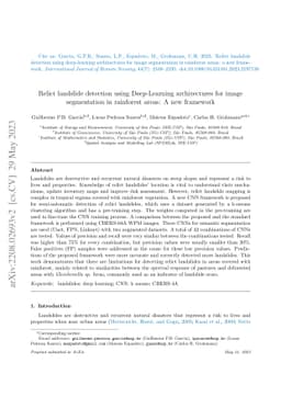 Relict landslide detection using Deep-Learning architectures for image
  segmentation in rainforest areas: A new framework
