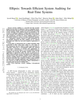 Ellipsis: Towards Efficient System Auditing for Real-Time Systems
