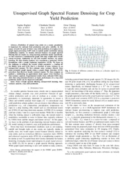 Unsupervised Graph Spectral Feature Denoising for Crop Yield Prediction