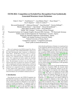 OCFR 2022: Competition on Occluded Face Recognition From Synthetically
  Generated Structure-Aware Occlusions