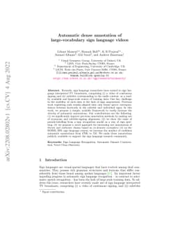 Automatic dense annotation of large-vocabulary sign language videos