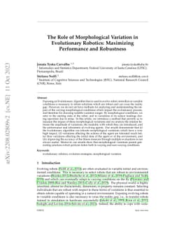 The Role of Morphological Variation in Evolutionary Robotics: Maximizing
  Performance and Robustness