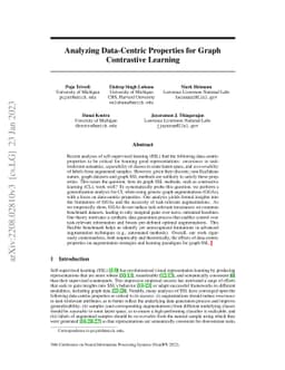 Analyzing Data-Centric Properties for Graph Contrastive Learning