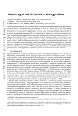Memetic algorithms for Spatial Partitioning problems