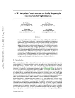 ACE: Adaptive Constraint-aware Early Stopping in Hyperparameter
  Optimization