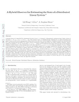 A Hybrid Observer for Estimating the State of a Distributed Linear
  System