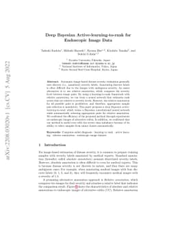 Deep Bayesian Active-Learning-to-Rank for Endoscopic Image Data