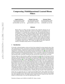 Compressing (Multidimensional) Learned Bloom Filters