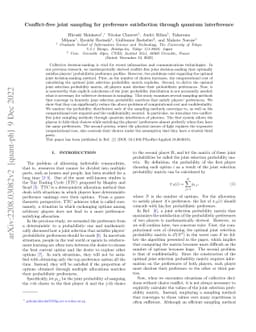 Conflict-free joint sampling for preference satisfaction through quantum
  interference