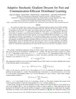 Adaptive Stochastic Gradient Descent for Fast and
  Communication-Efficient Distributed Learning