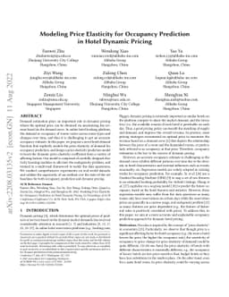 Modeling Price Elasticity for Occupancy Prediction in Hotel Dynamic
  Pricing