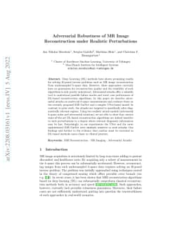 Adversarial Robustness of MR Image Reconstruction under Realistic
  Perturbations
