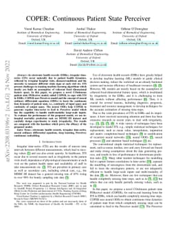 COPER: Continuous Patient State Perceiver