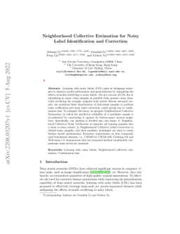 Neighborhood Collective Estimation for Noisy Label Identification and
  Correction