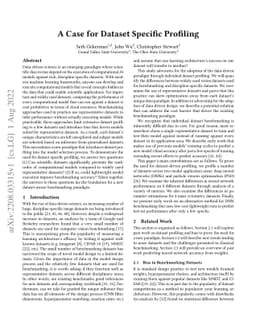 A Case for Dataset Specific Profiling