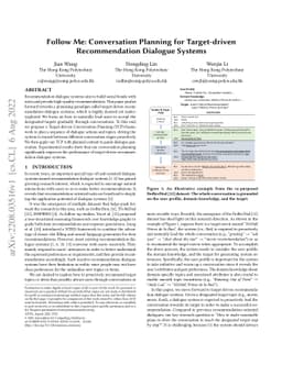 Follow Me: Conversation Planning for Target-driven Recommendation
  Dialogue Systems