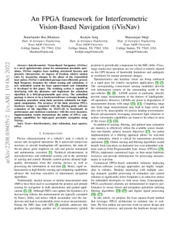 An FPGA framework for Interferometric Vision-Based Navigation (iVisNav)