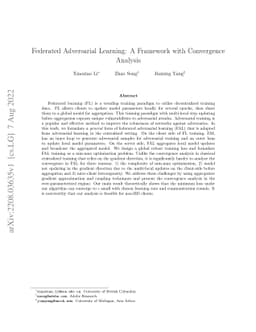 Federated Adversarial Learning: A Framework with Convergence Analysis