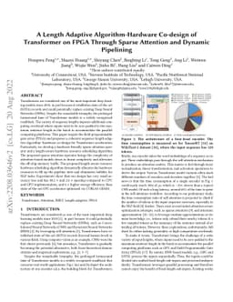 A Length Adaptive Algorithm-Hardware Co-design of Transformer on FPGA
  Through Sparse Attention and Dynamic Pipelining