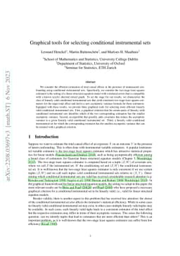 Graphical tools for selecting conditional instrumental sets