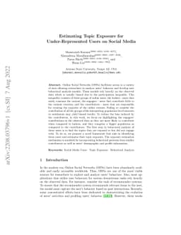 Estimating Topic Exposure for Under-Represented Users on Social Media