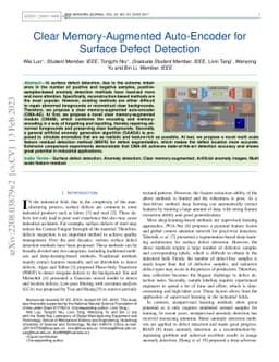 Clear Memory-Augmented Auto-Encoder for Surface Defect Detection