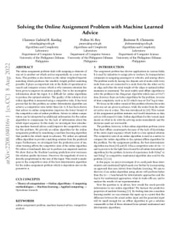 Solving the Online Assignment Problem with Machine Learned Advice