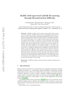 SLiDE: Self-supervised LiDAR De-snowing through Reconstruction
  Difficulty