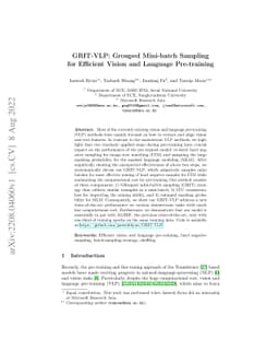 GRIT-VLP: Grouped Mini-batch Sampling for Efficient Vision and Language
  Pre-training