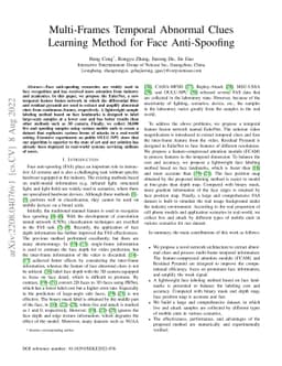 Multi-Frames Temporal Abnormal Clues Learning Method for Face
  Anti-Spoofing