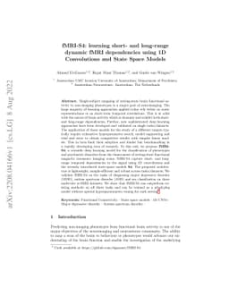 fMRI-S4: learning short- and long-range dynamic fMRI dependencies using
  1D Convolutions and State Space Models