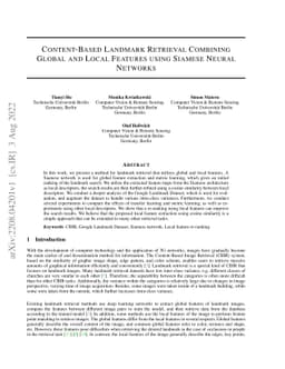 Content-Based Landmark Retrieval Combining Global and Local Features
  using Siamese Neural Networks