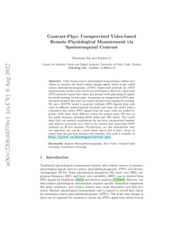 Contrast-Phys: Unsupervised Video-based Remote Physiological Measurement
  via Spatiotemporal Contrast