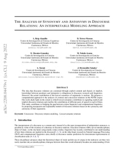 The Analysis of Synonymy and Antonymy in Discourse Relations: An
  interpretable Modeling Approach