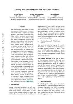 Exploring Hate Speech Detection with HateXplain and BERT