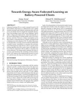 Towards Energy-Aware Federated Learning on Battery-Powered Clients