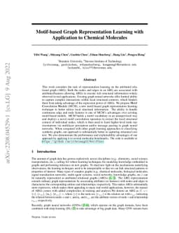 Motif-based Graph Representation Learning with Application to Chemical
  Molecules