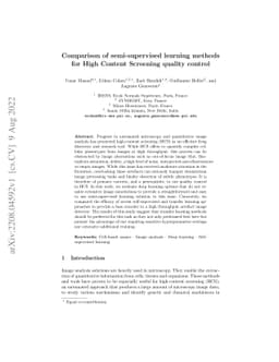 Comparison of semi-supervised learning methods for High Content
  Screening quality control