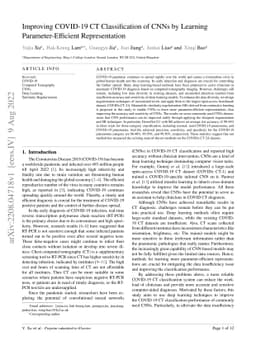 Improving COVID-19 CT Classification of CNNs by Learning
  Parameter-Efficient Representation
