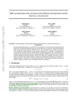 EM algorithm for generalized Ridge regression with spatial covariates