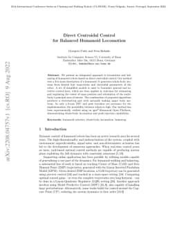 Direct Centroidal Control for Balanced Humanoid Locomotion